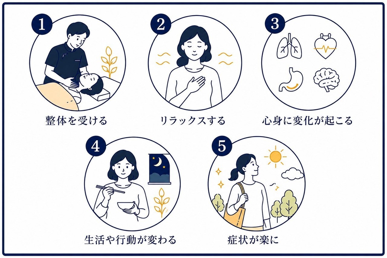 整体と自律神経の不調の関係図