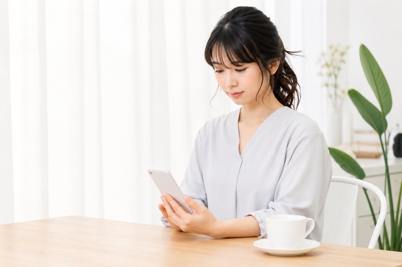 電話する女性