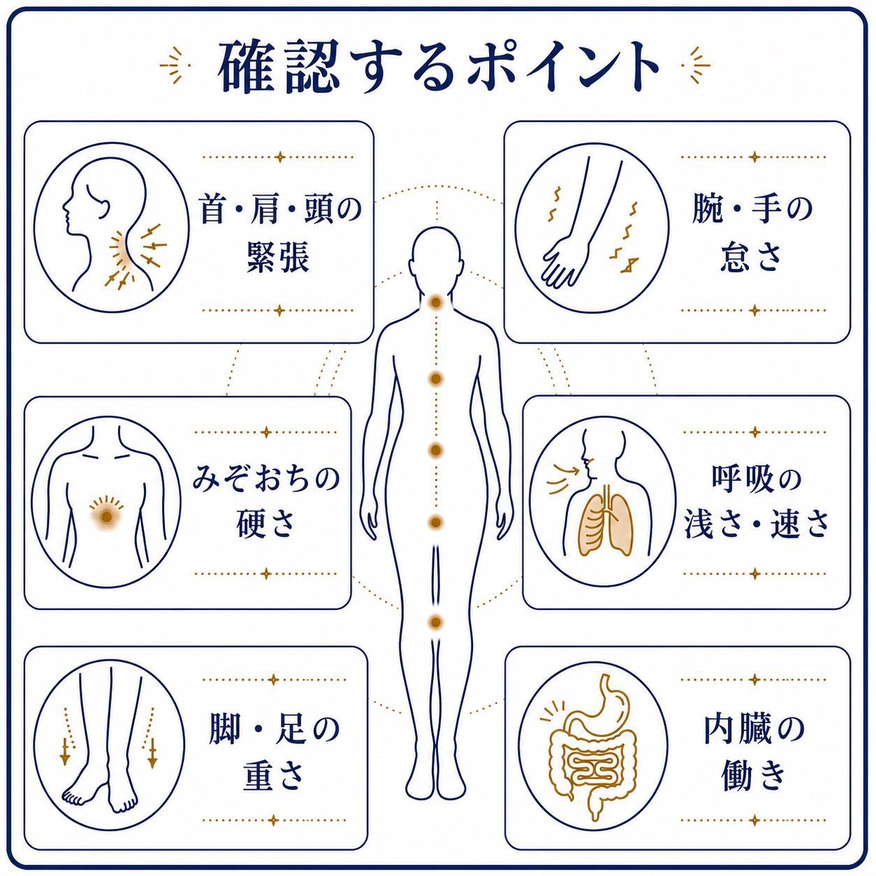 施術で全身の状態を確認するポイント