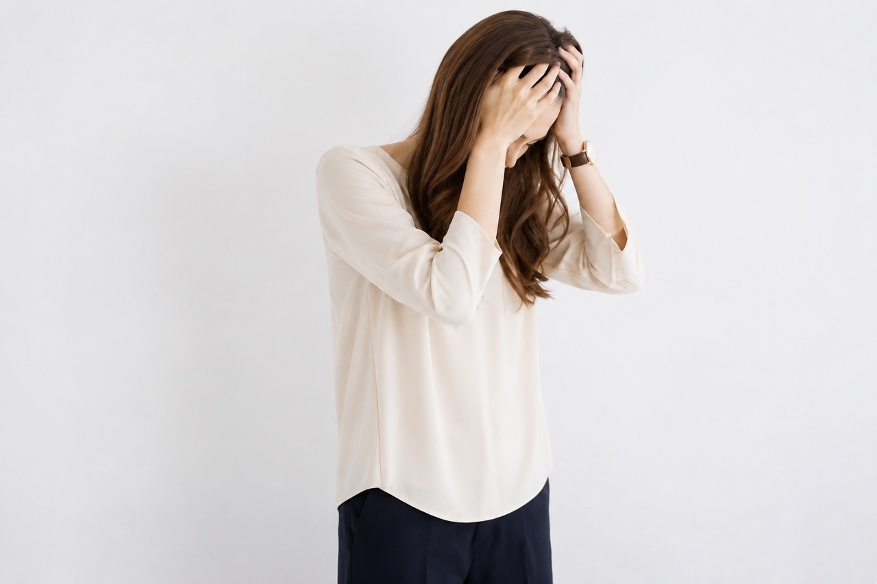不安でつらそうな女性
