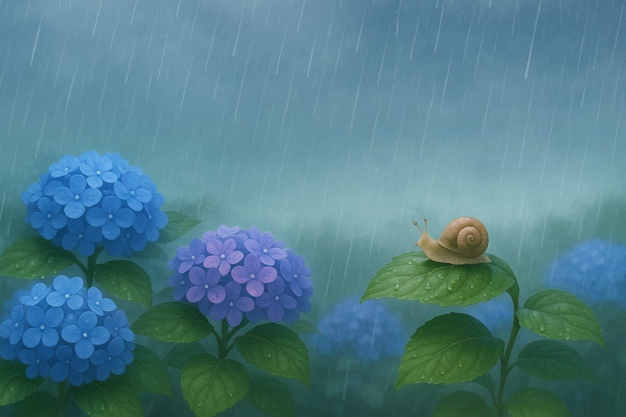 梅雨時期の風景画像